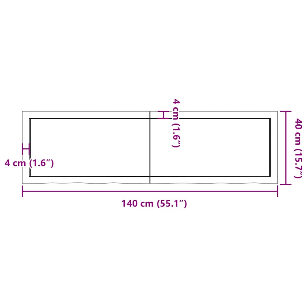 Stolna ploča svjetlosmeđa 140x40x(2-4) cm tretirana hrastovina