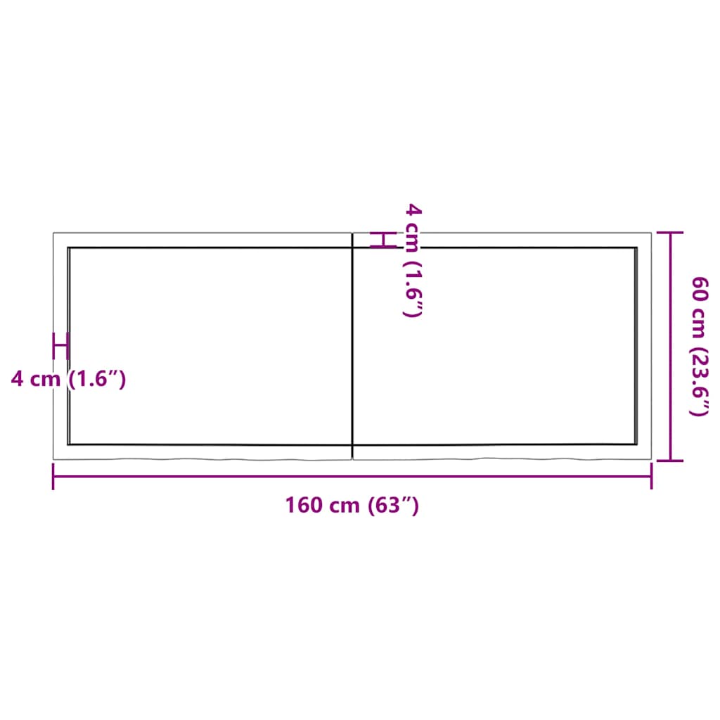 Stolna ploča svjetlosmeđa 160x60x(2-4) cm tretirana hrastovina