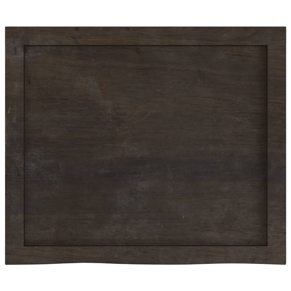 Stolna ploča tamnosmeđa 60x50x(2-4) cm obrađena masivna hrast