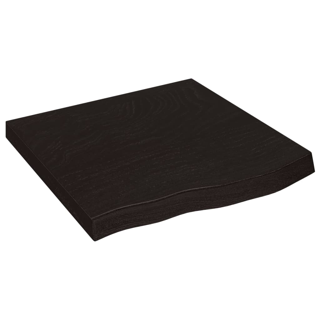 Stolna ploča tamnosmeđa 60x60x(2-6) cm tretirana hrastovina
