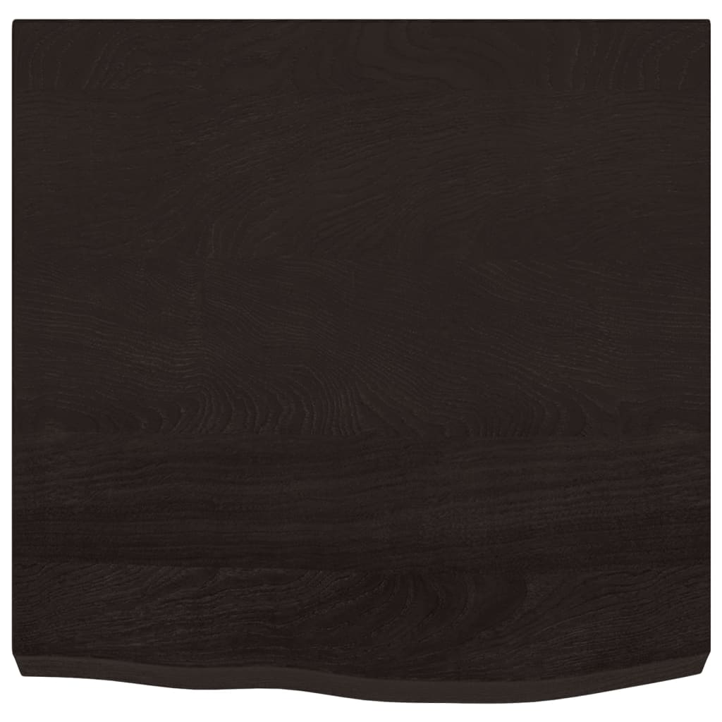 Stolna ploča tamnosmeđa 60x60x(2-6) cm tretirana hrastovina