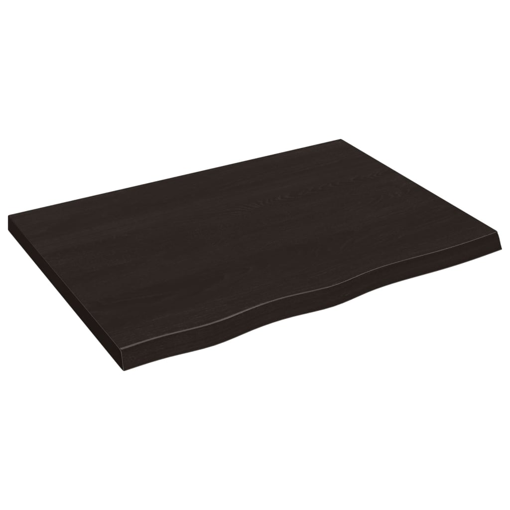 Stolna ploča tamnosmeđa 80x60x(2-4) cm obrađena masivna hrast
