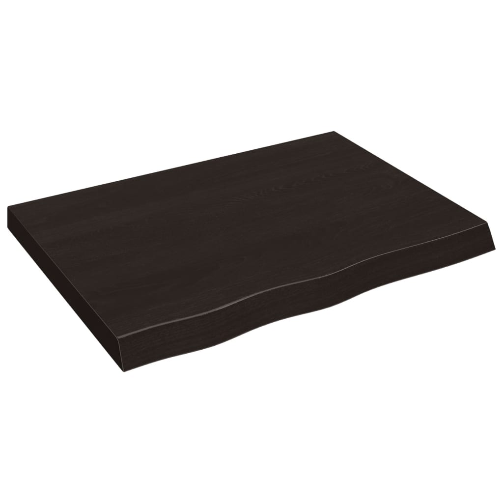 Stolna ploča tamnosmeđa 80x60x(2-6) cm obrađena masivna hrast