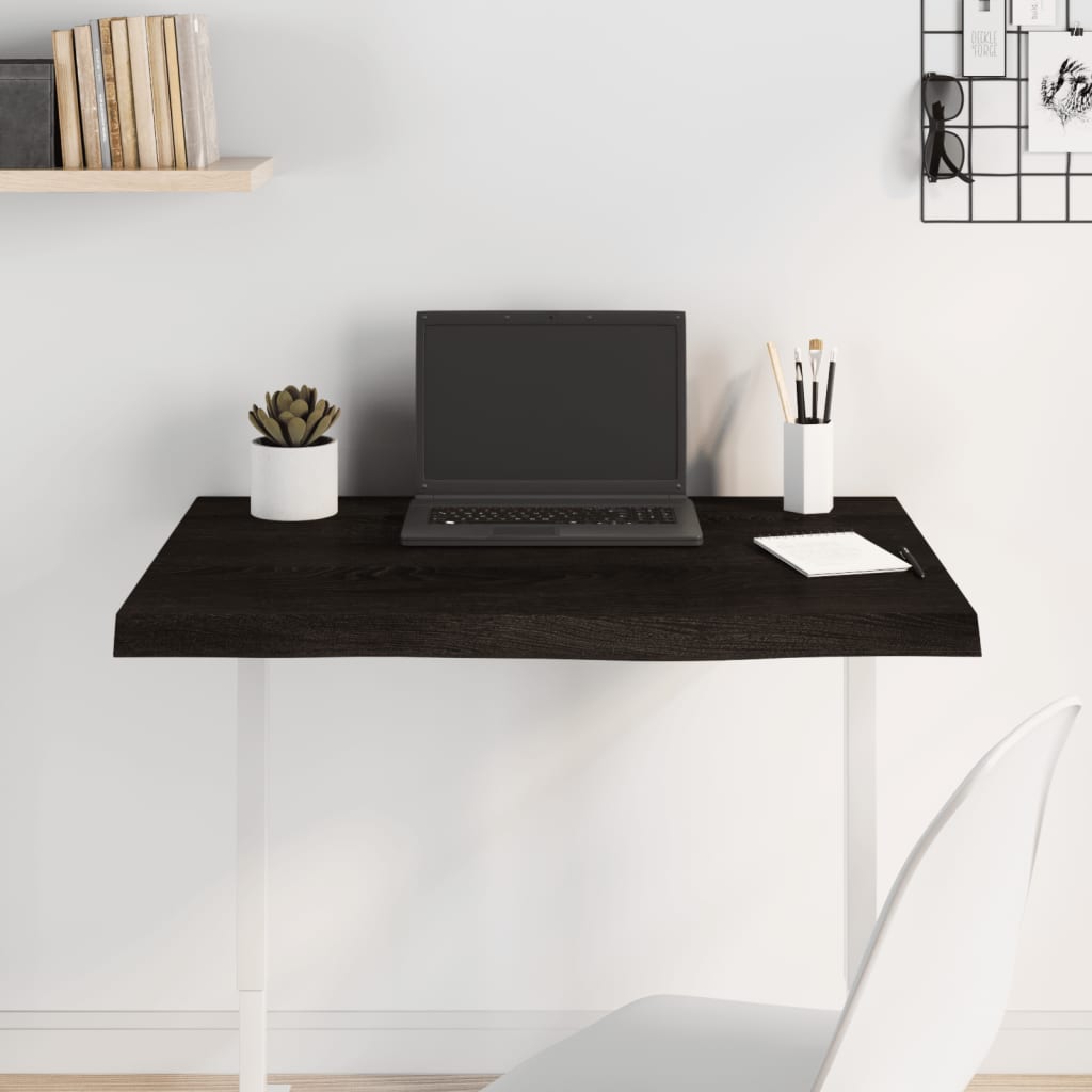 Stolna ploča tamnosmeđa 80x60x(2-6) cm obrađena masivna hrast
