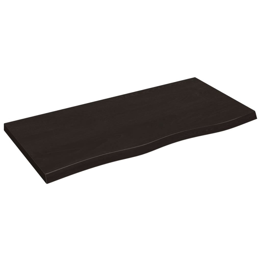 Stolna ploča tamnosmeđa 100x50x(2-4) cm obrađena masivna hrast