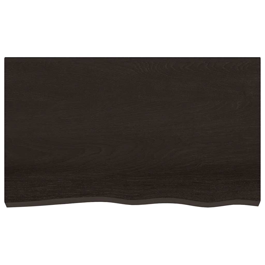 Stolna ploča tamnosmeđa 100x60x(2-6) cm obrađena masivna hrast