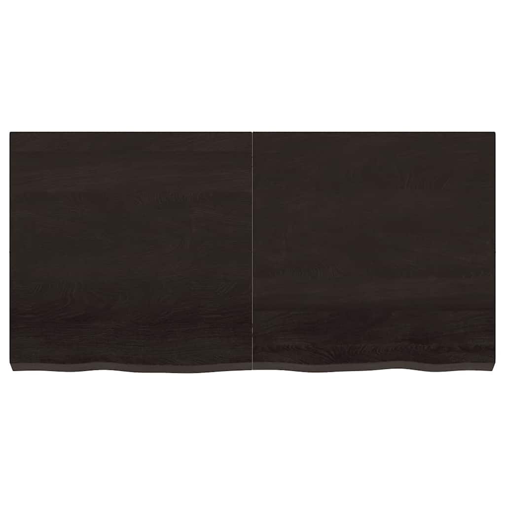 Stolna ploča tamnosmeđa 120x60x(2-6) cm obrađeni masivni hrast