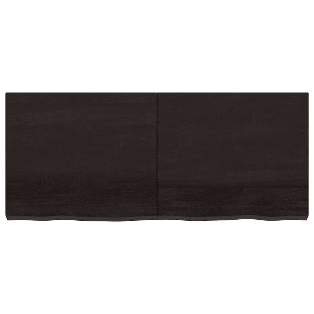 Stolna ploča tamnosmeđa 140x60x(2-6) cm obrađena masivna hrast