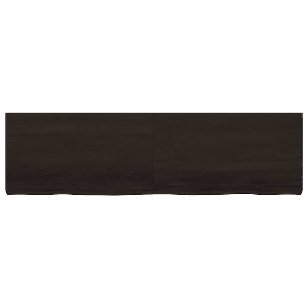 Stolna ploča tamnosmeđa 180x50x(2-6) cm obrađeni masivni hrast