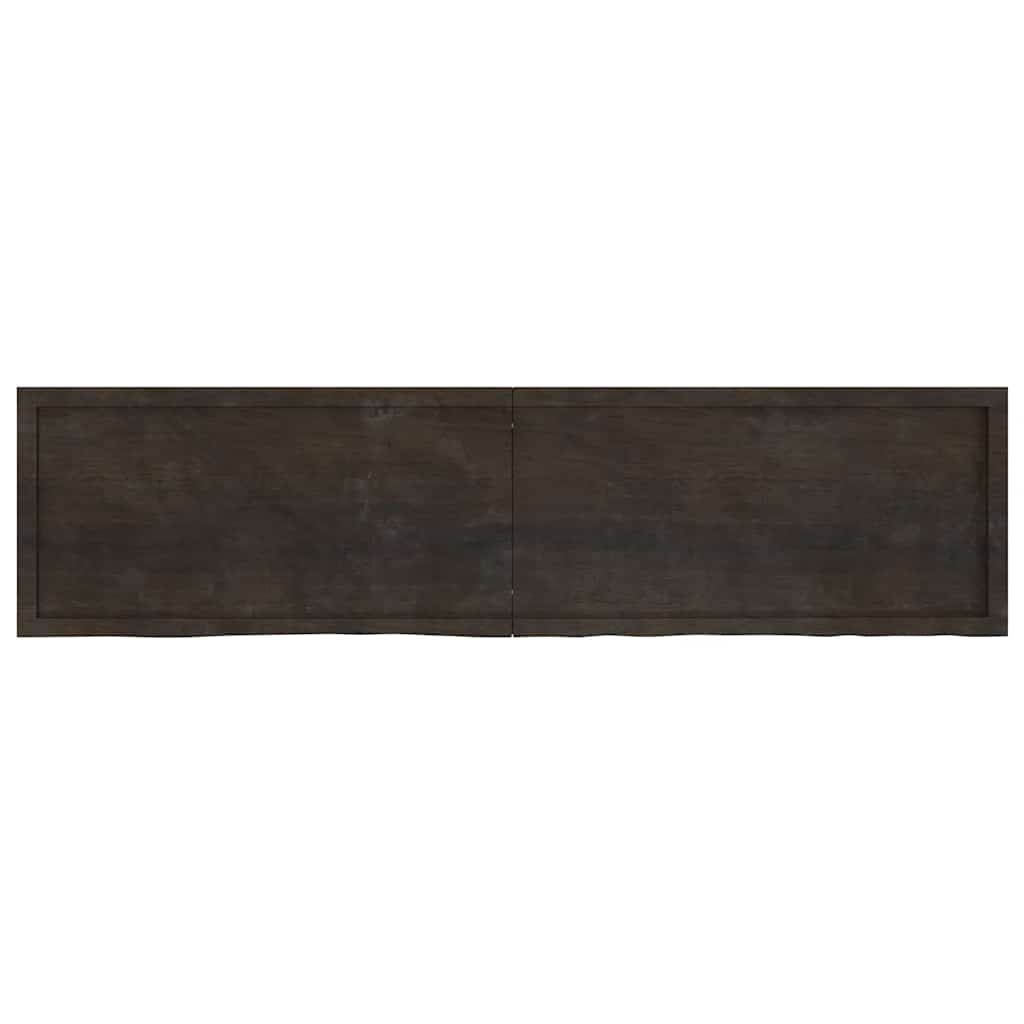 Stolna ploča tamnosmeđa 200x50x(2-6) cm obrađeni masivni hrast