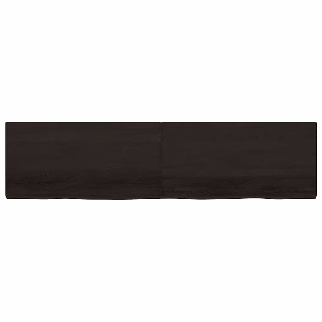 Stolna ploča tamnosmeđa 200x50x(2-6) cm obrađeni masivni hrast