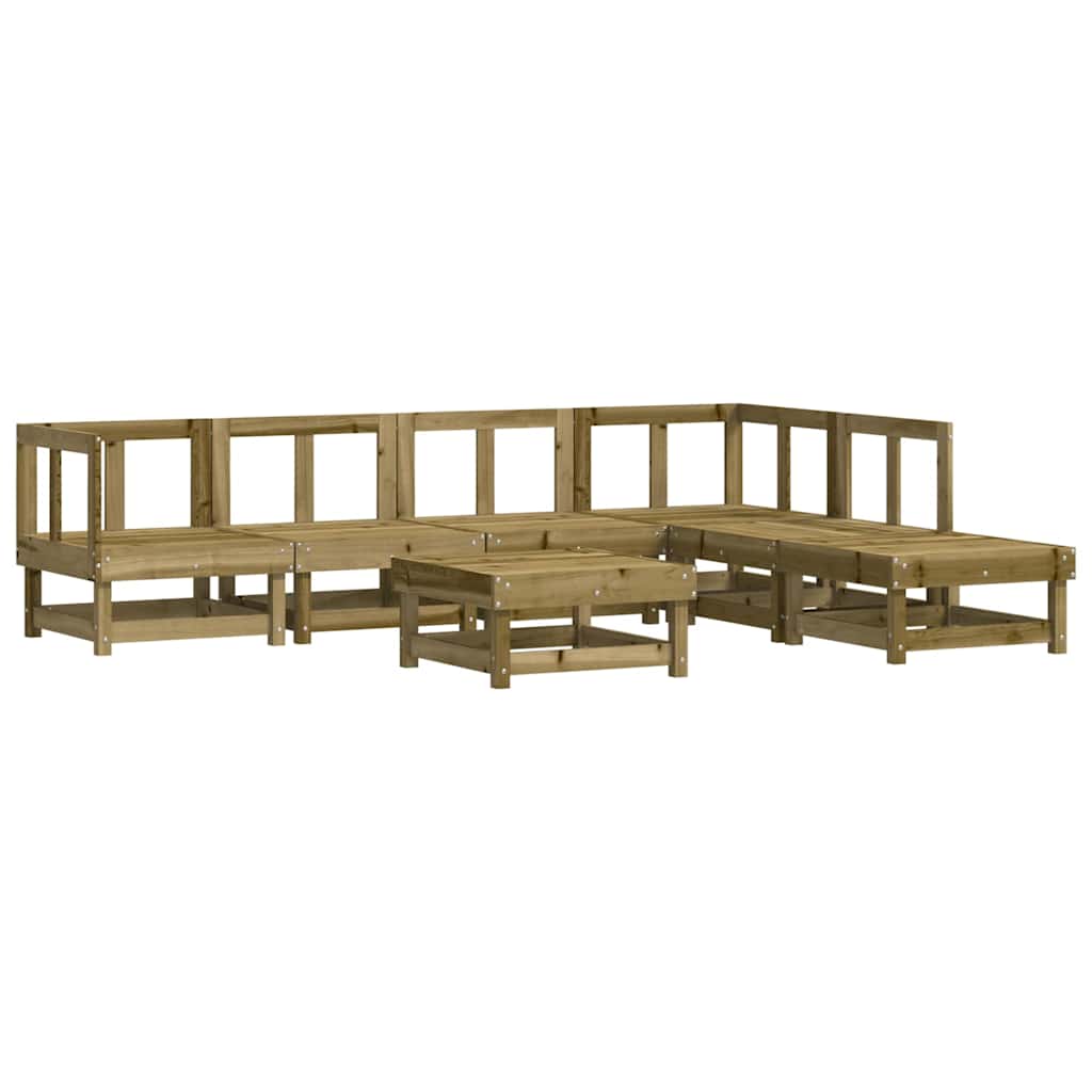 7-dijelna vrtna garnitura od impregnirane borovine s jastucima