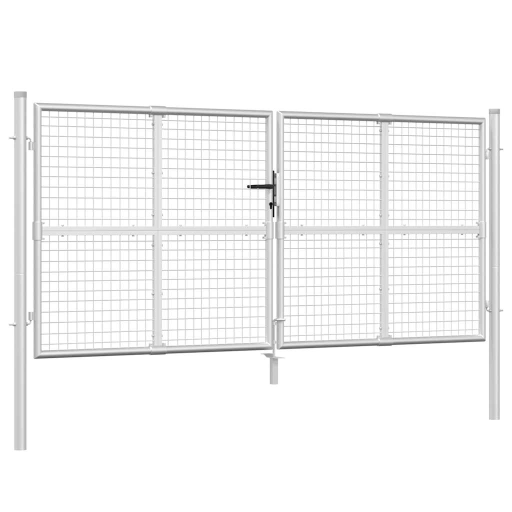 Vrtna vrata od mreže srebrne boje 300 x 125 cm, pocinčani čelik