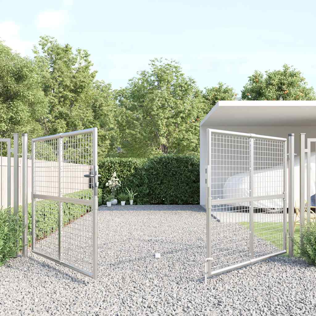Vrtna vrata od mreže srebrne boje 300 x 125 cm, pocinčani čelik