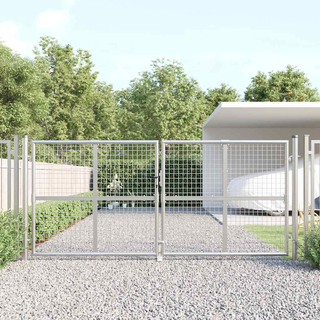 Vrtna vrata od mreže srebrne boje 300 x 125 cm, pocinčani čelik