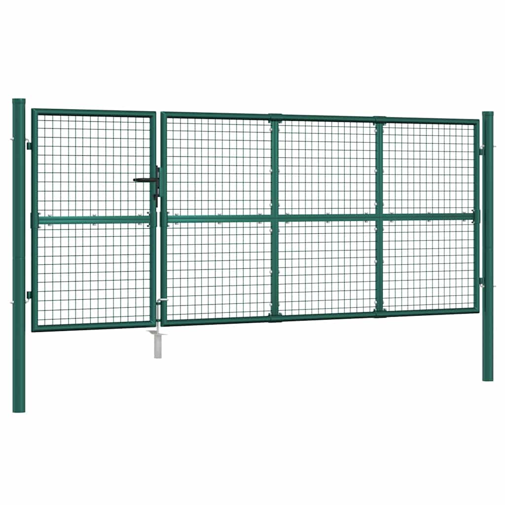 Mrežasta vrtna vrata zelena 350x125 cm pocinčani čelik