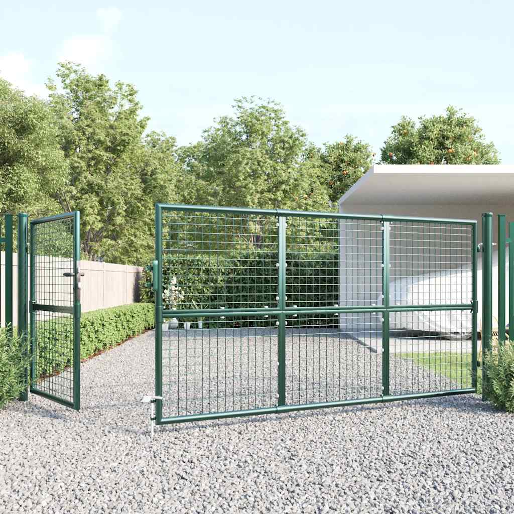 Mrežasta vrtna vrata zelena 350x125 cm pocinčani čelik
