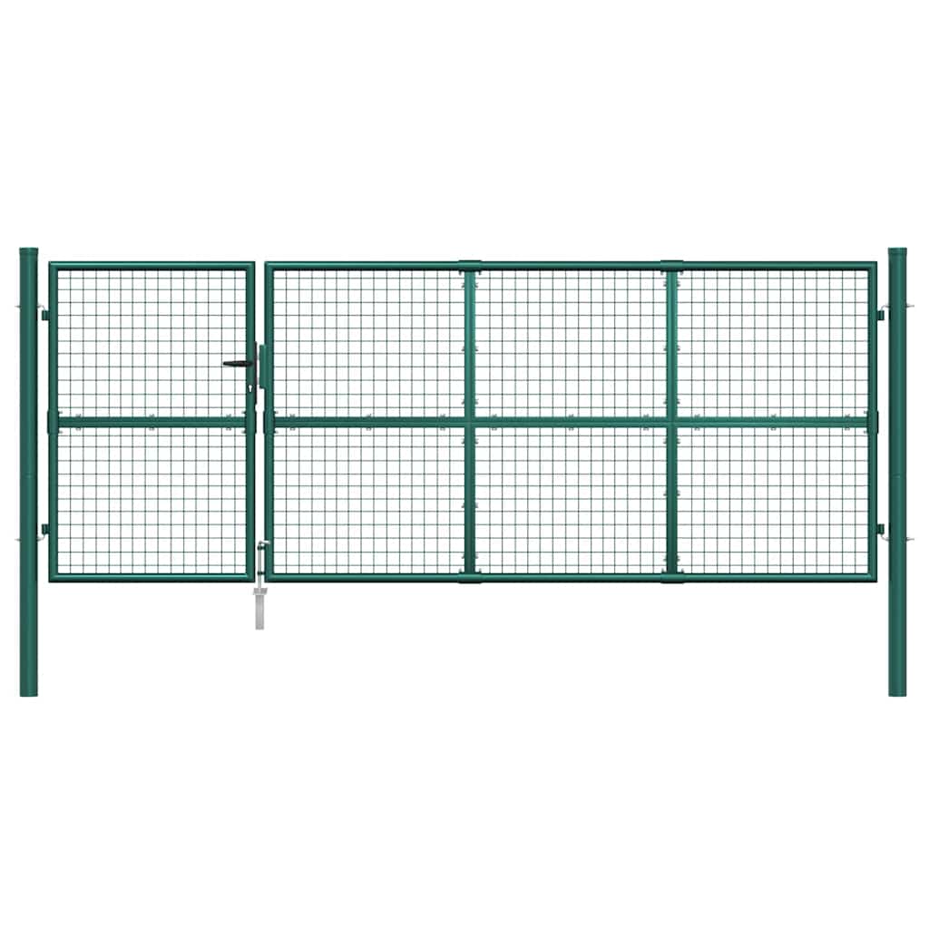 Mrežasta vrtna vrata zelena 350x125 cm pocinčani čelik