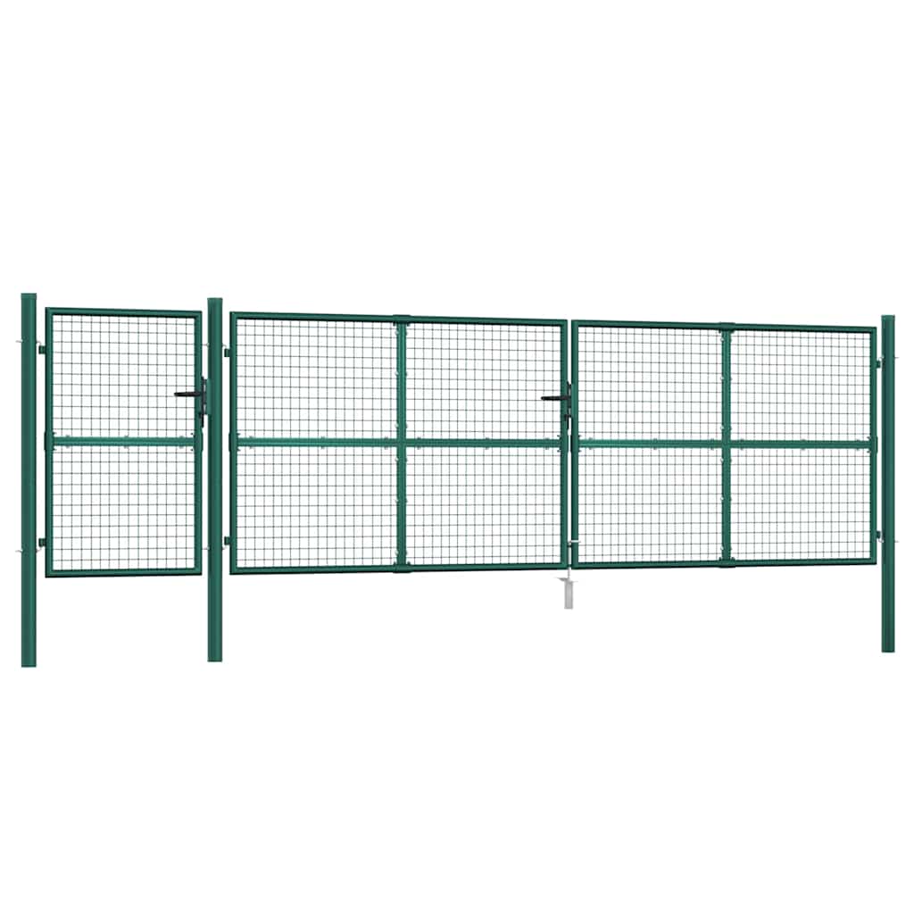Mrežasta vrtna vrata zelena 500x125 cm pocinčani čelik