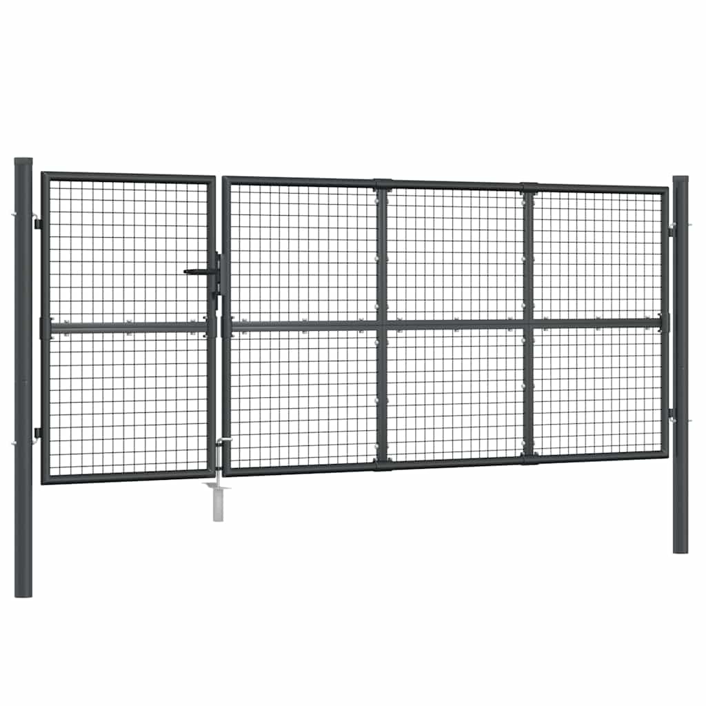 Mrežasta vrtna vrata antracit 350x125 cm pocinčani čelik