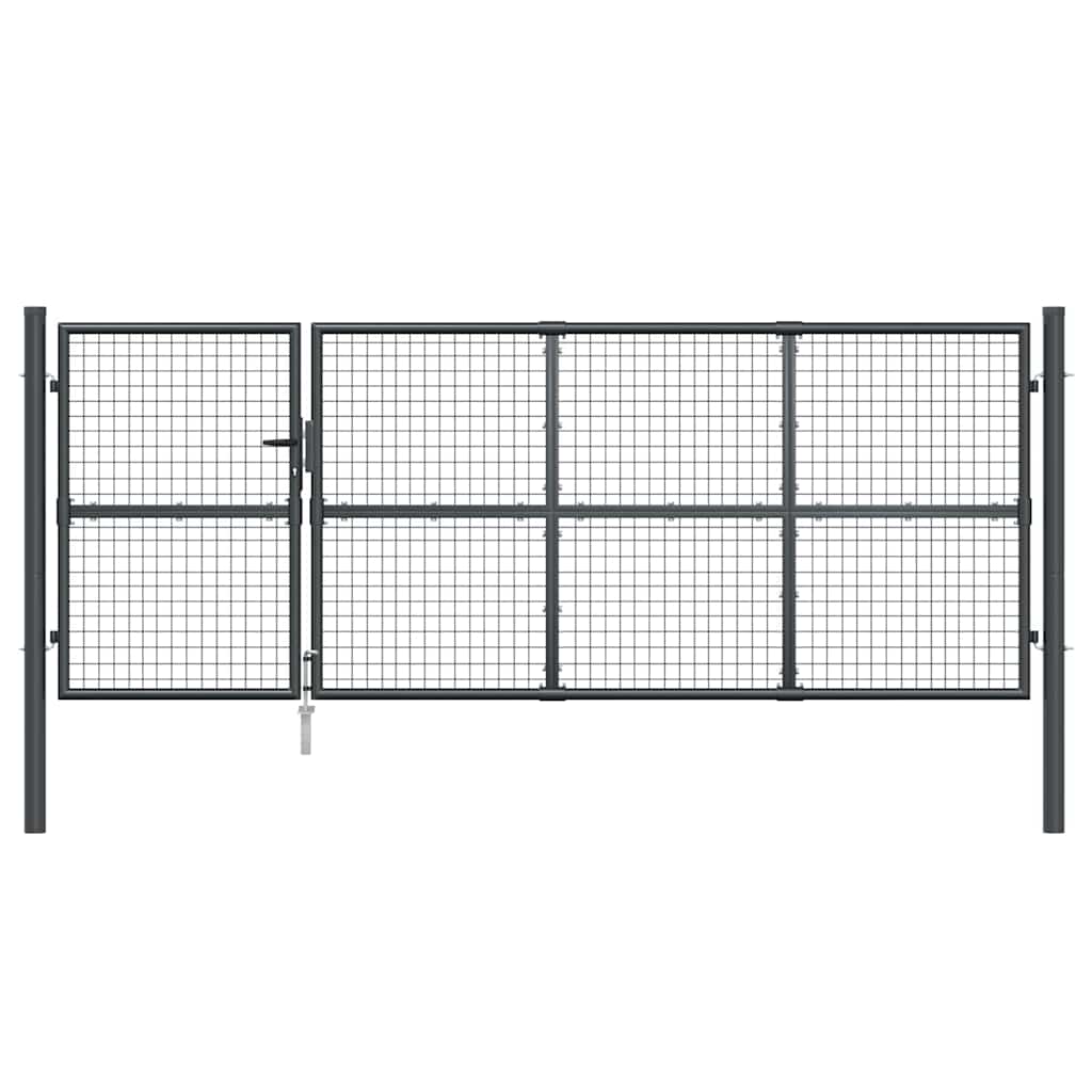 Mrežasta vrtna vrata antracit 350x125 cm pocinčani čelik