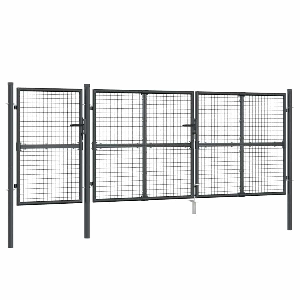 Mrežasta vrtna vrata antracit 400x125 cm pocinčani čelik