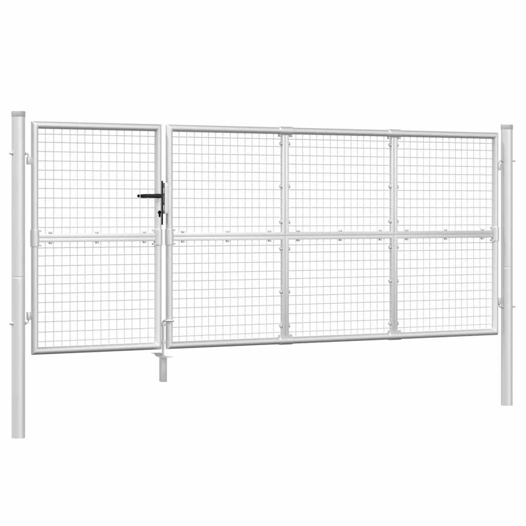 Vrtna vrata od mreže srebrne boje 350 x 125 cm, pocinčani čelik