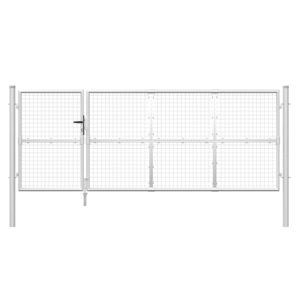 Vrtna vrata od mreže srebrne boje 350 x 125 cm, pocinčani čelik