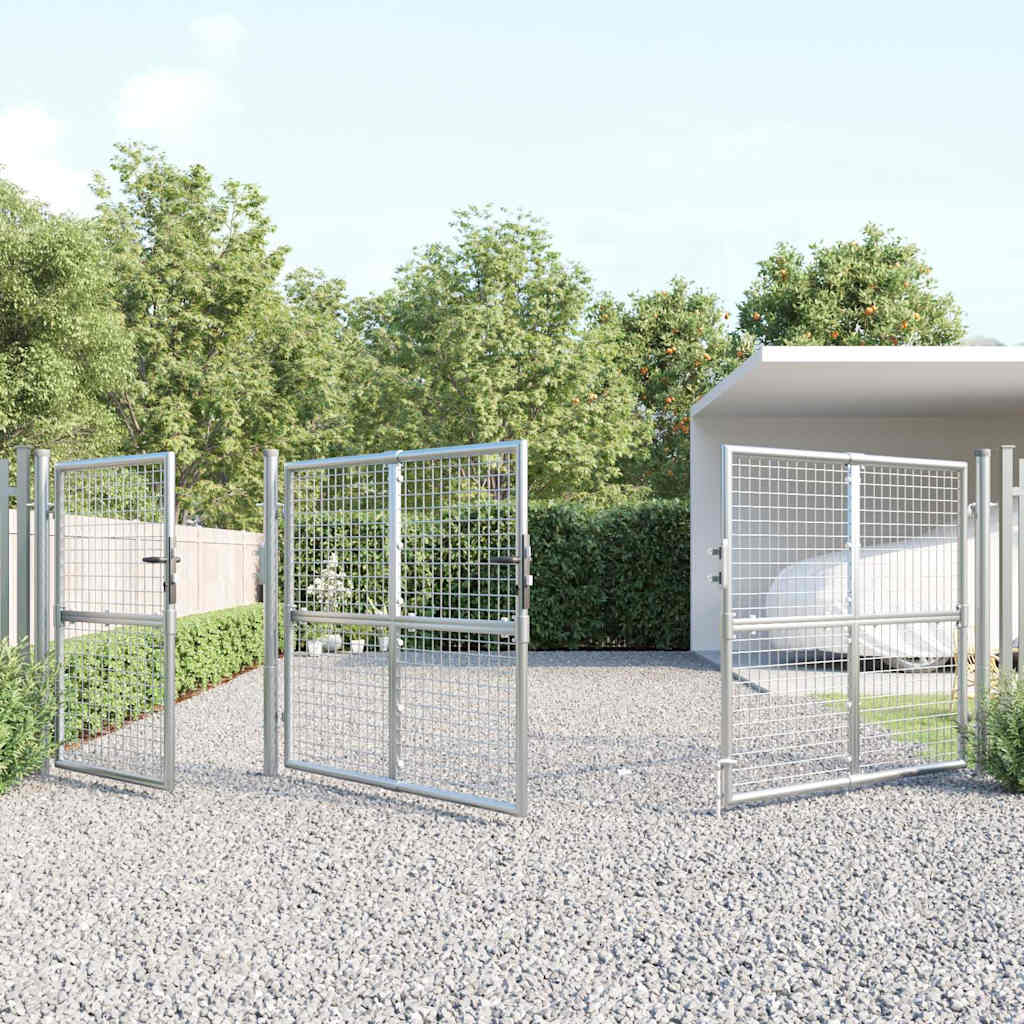 Vrtna vrata od mreže srebrne boje 400 x 125 cm pocinčani čelik