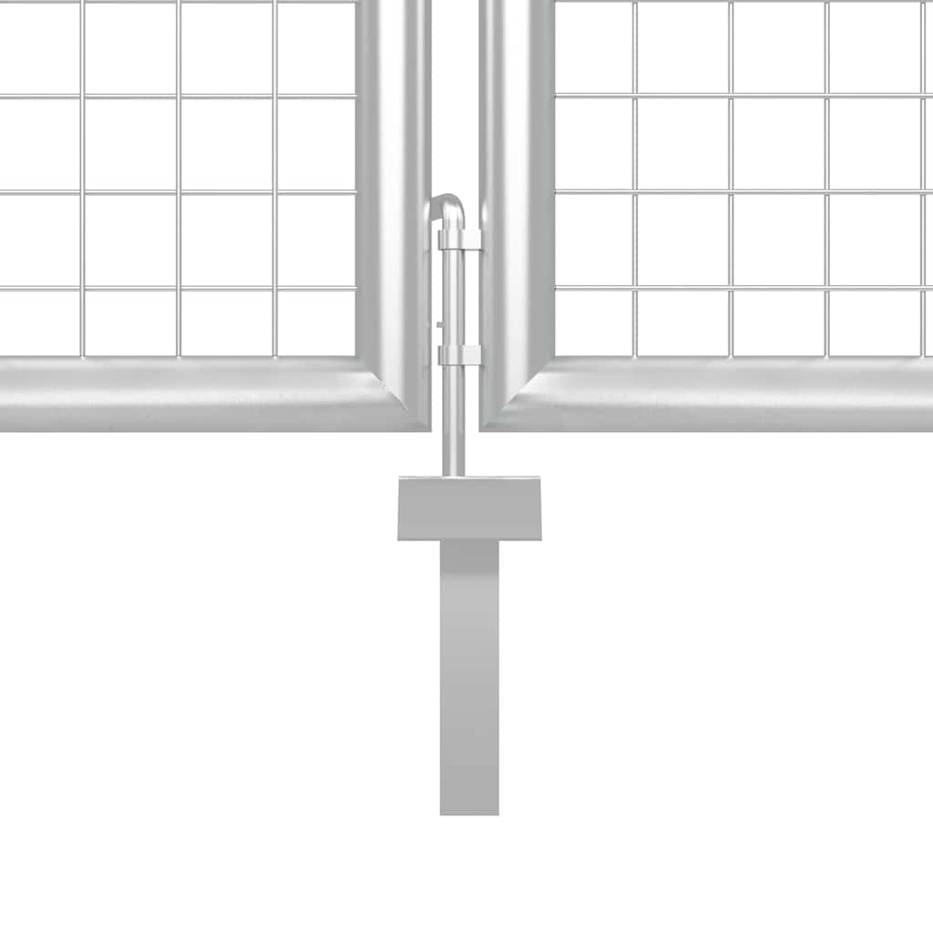 Vrtna vrata od mreže srebrne boje 400 x 125 cm pocinčani čelik