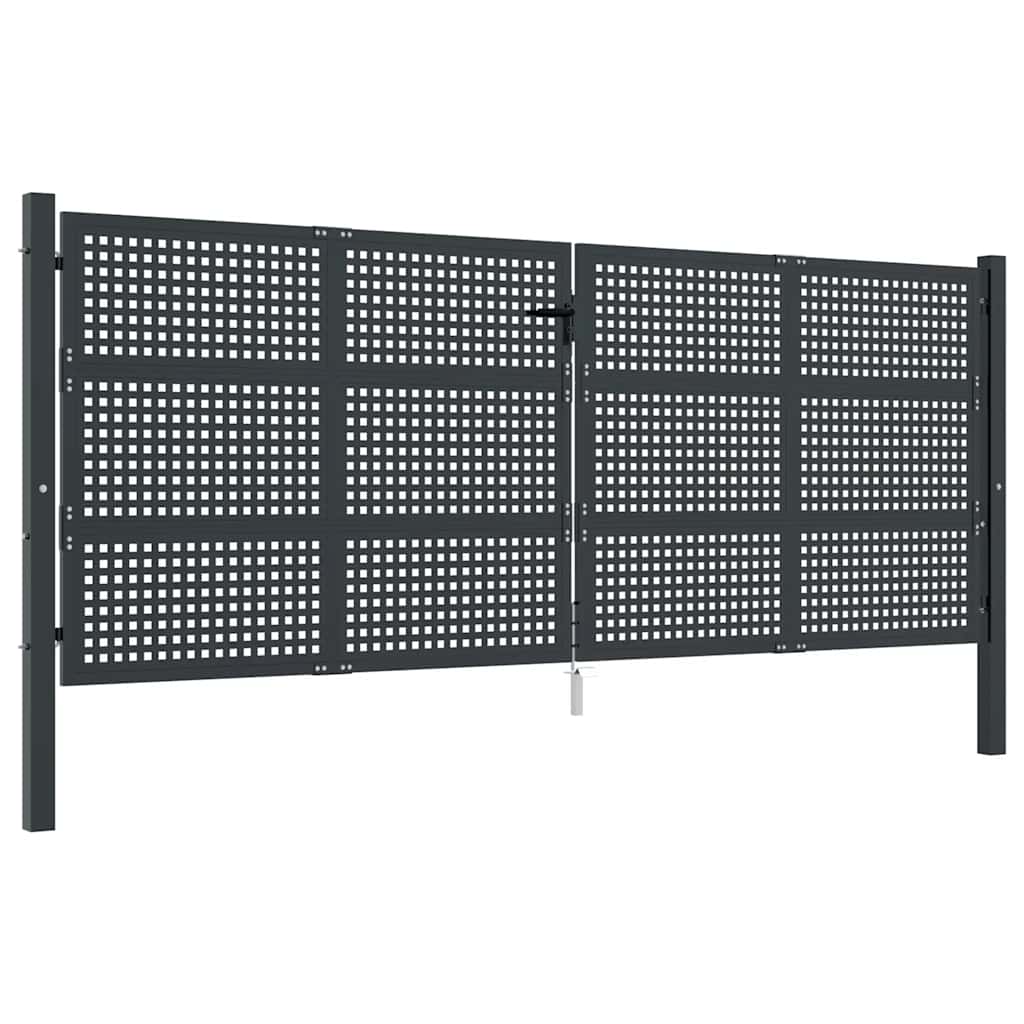 Vrtna vrata antracit 400x125 cm čelik