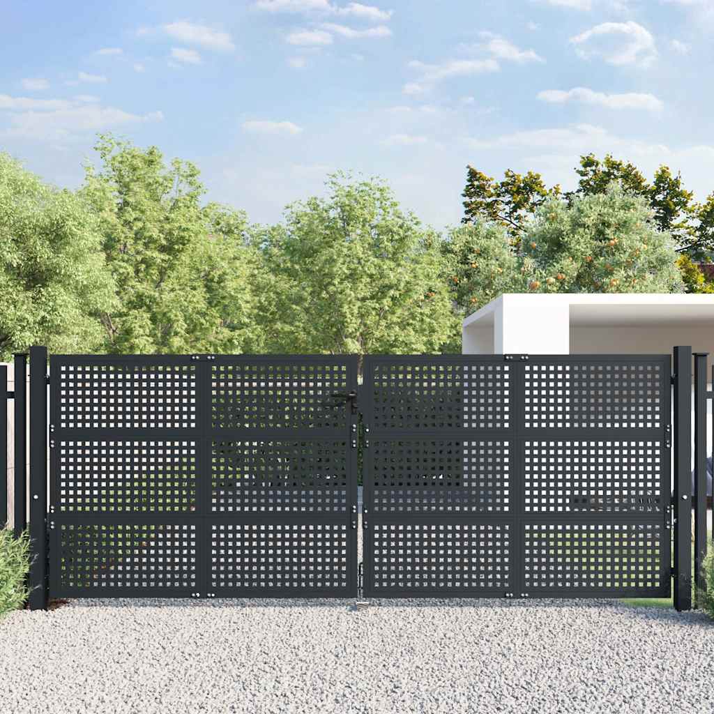 Vrtna vrata antracit 400x125 cm čelik