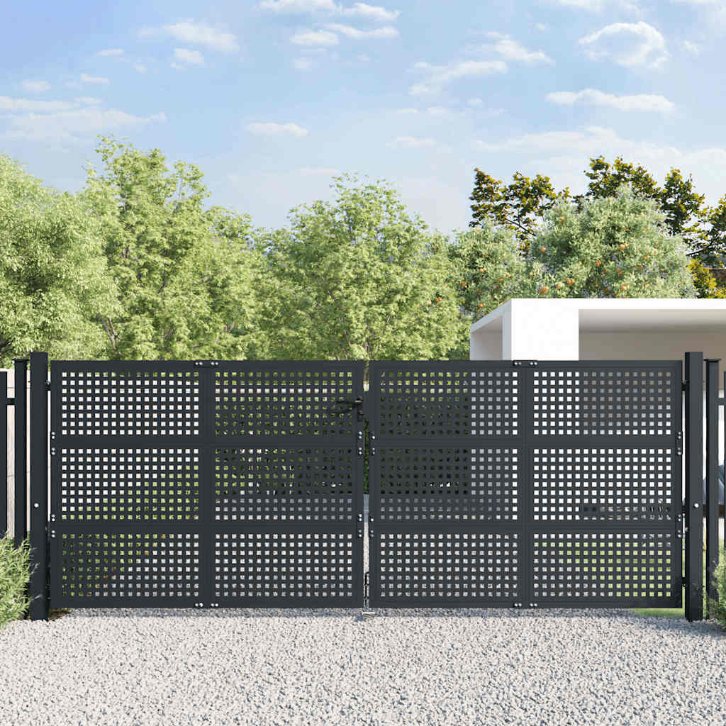 Vrtna vrata antracit 400x150 cm čelik