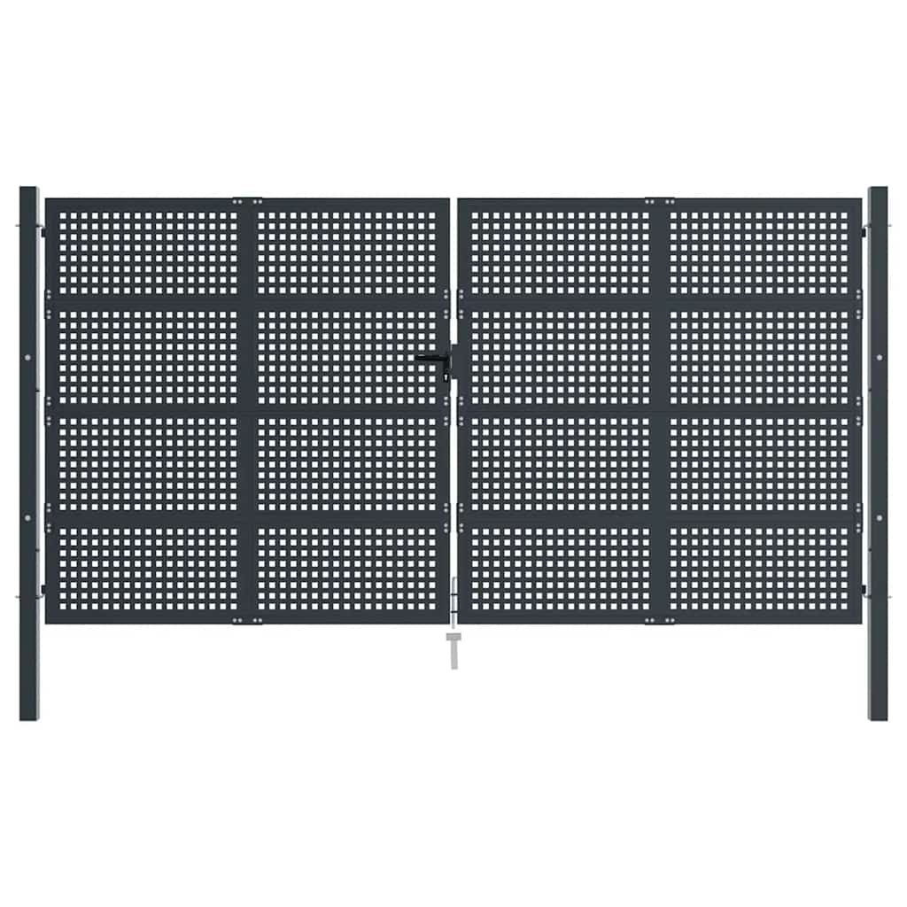 Vrtna vrata antracit 400x175 cm čelik