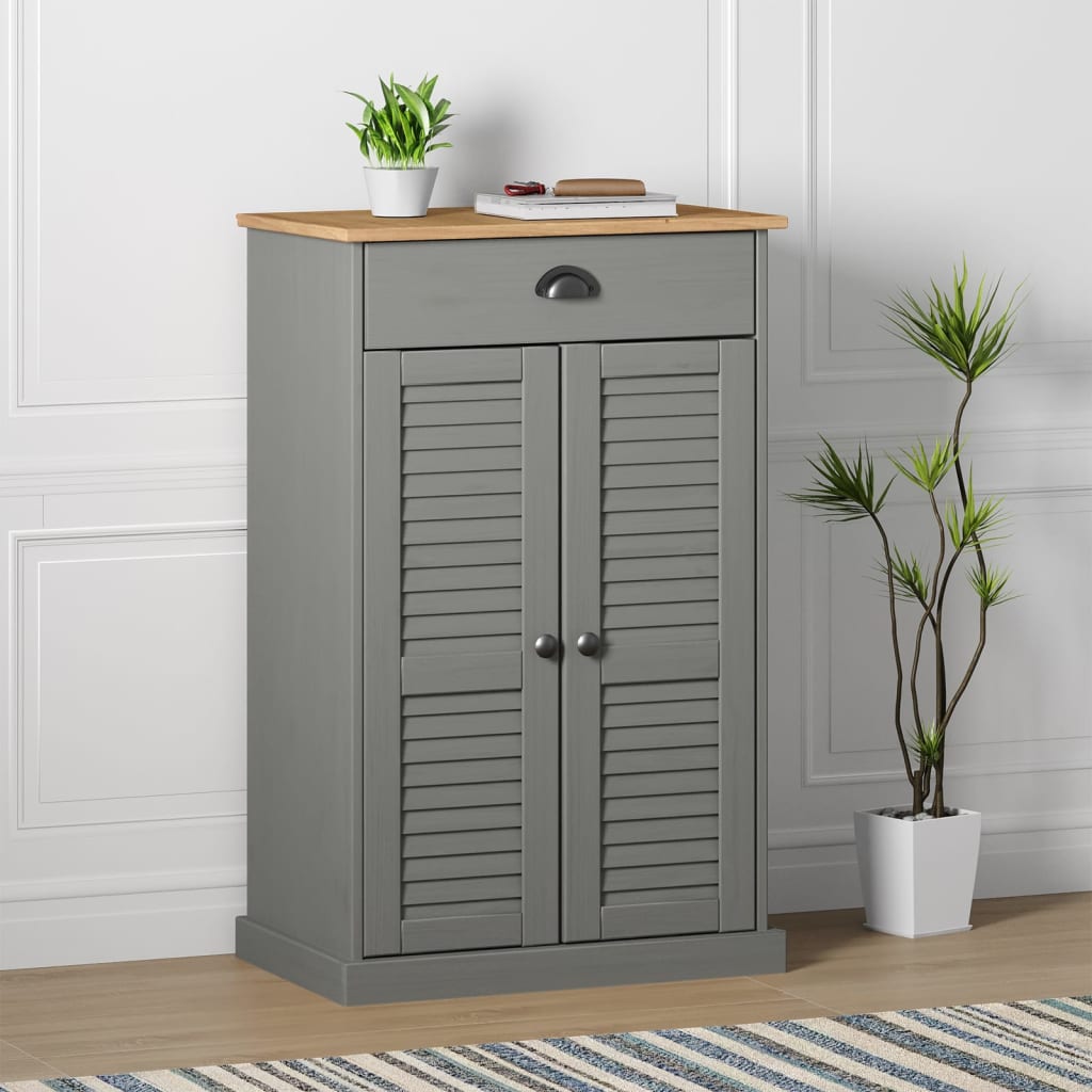 Ormarić za cipele VIGO sivi 60 x 35 x 96 cm od masivne borovine
