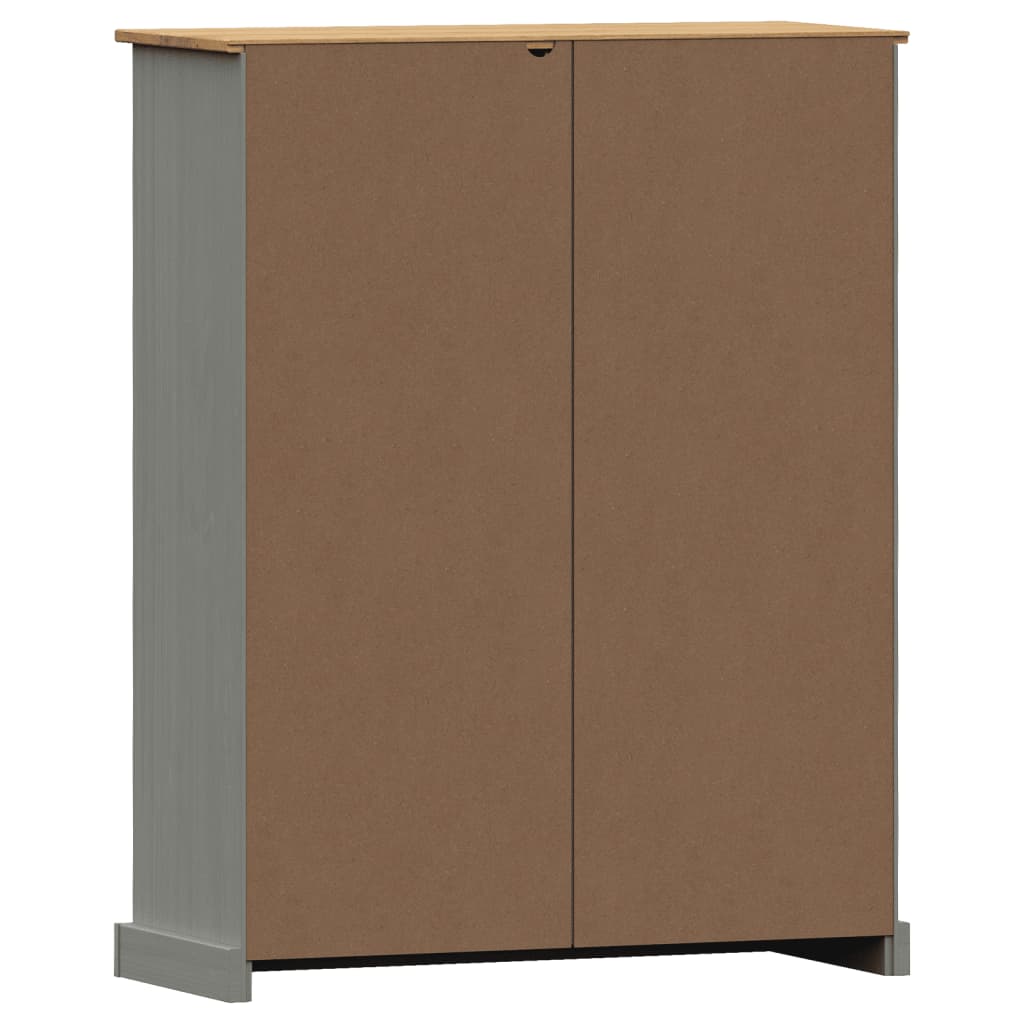Regal za knjige VIGO sivi 90x35x114,5 cm od masivne borovine