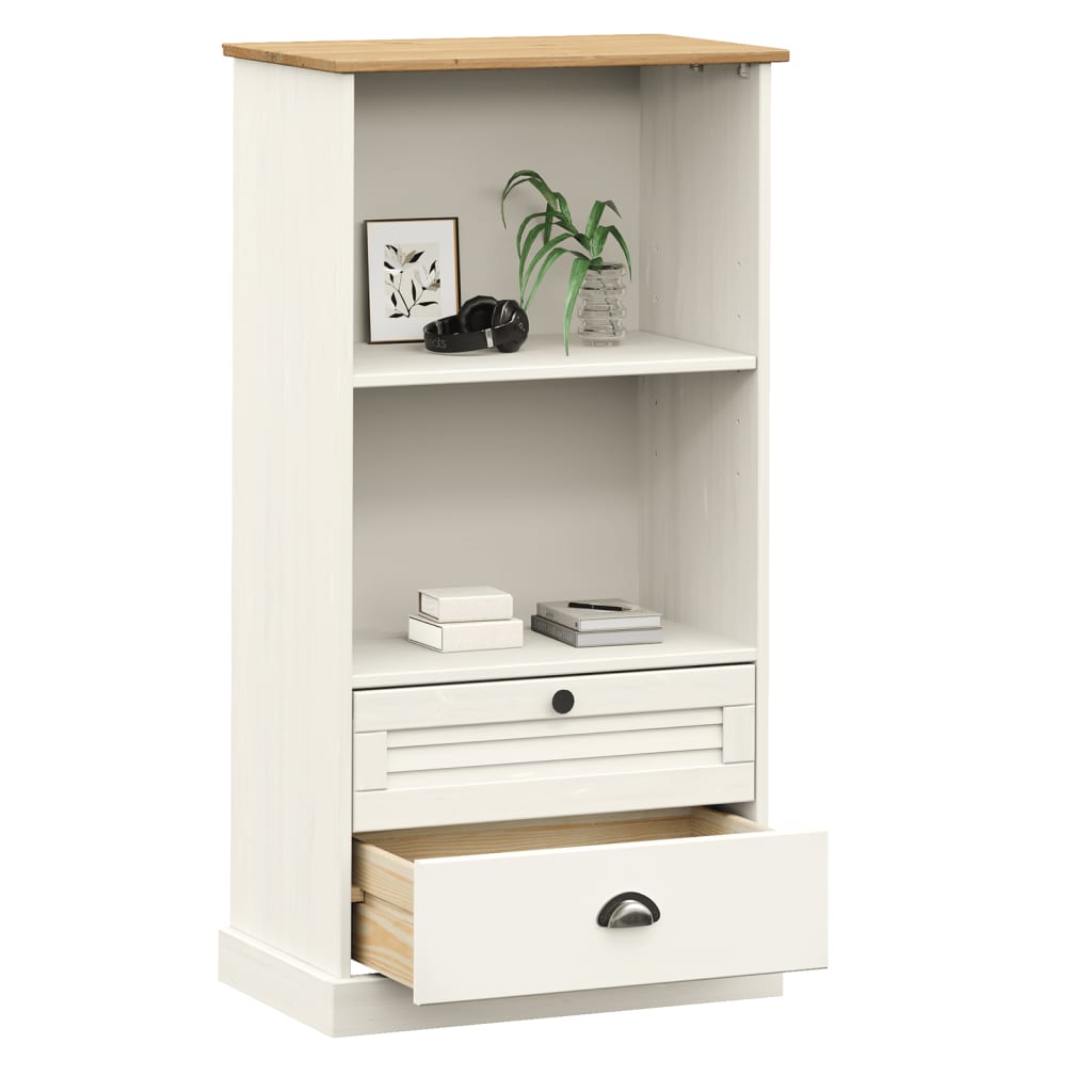 Regal za knjige VIGO bijeli 60x35x114,5 cm od masivne borovine