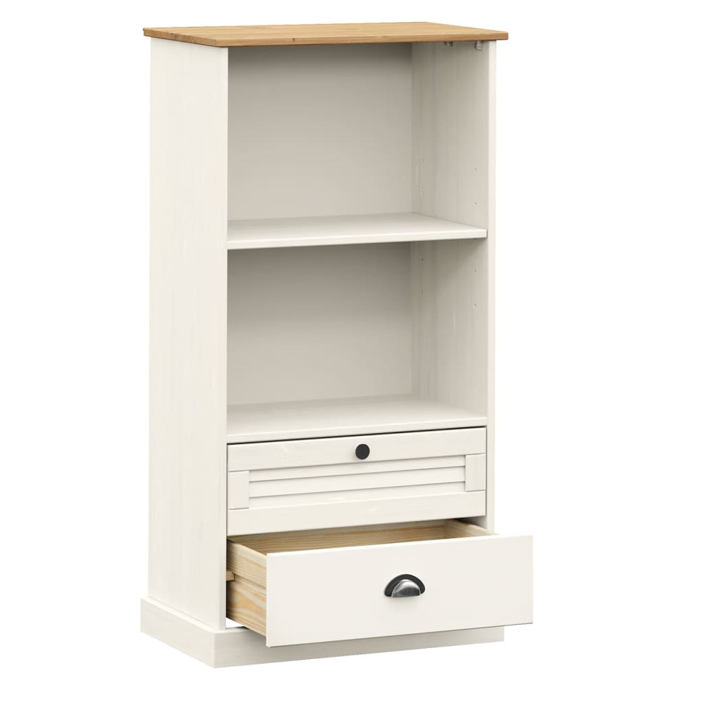 Regal za knjige VIGO bijeli 60x35x114,5 cm od masivne borovine
