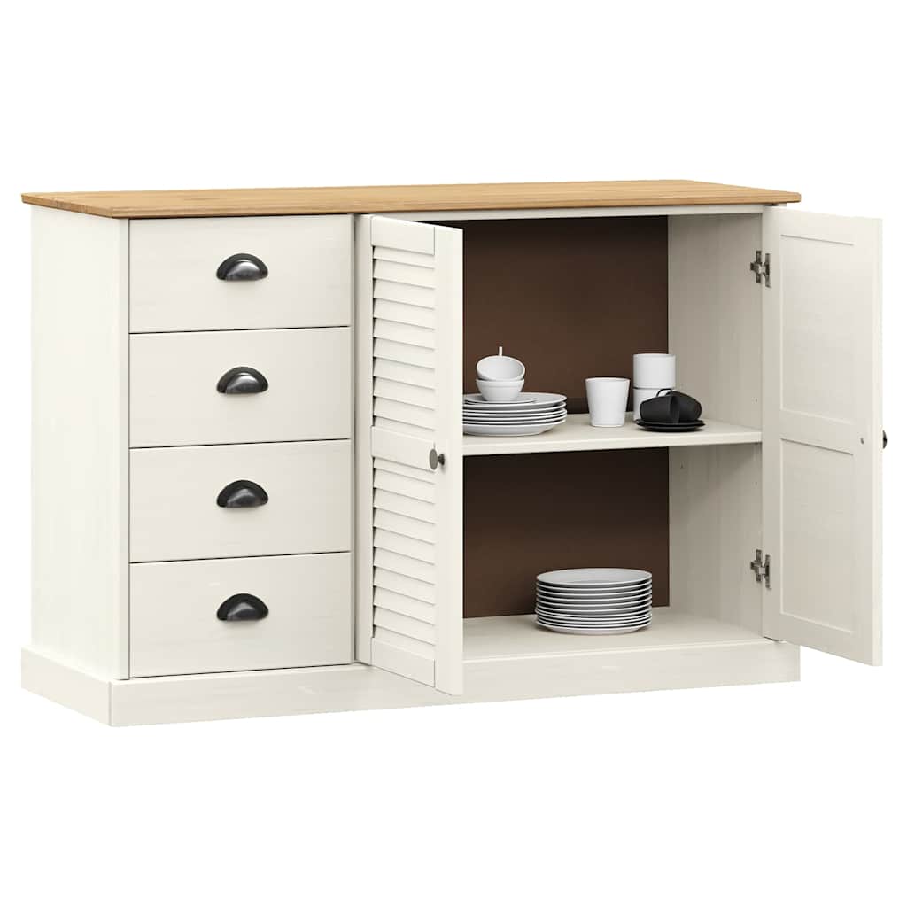Komoda s ladicama VIGO 113x40x75 cm bijela od masivne borovine