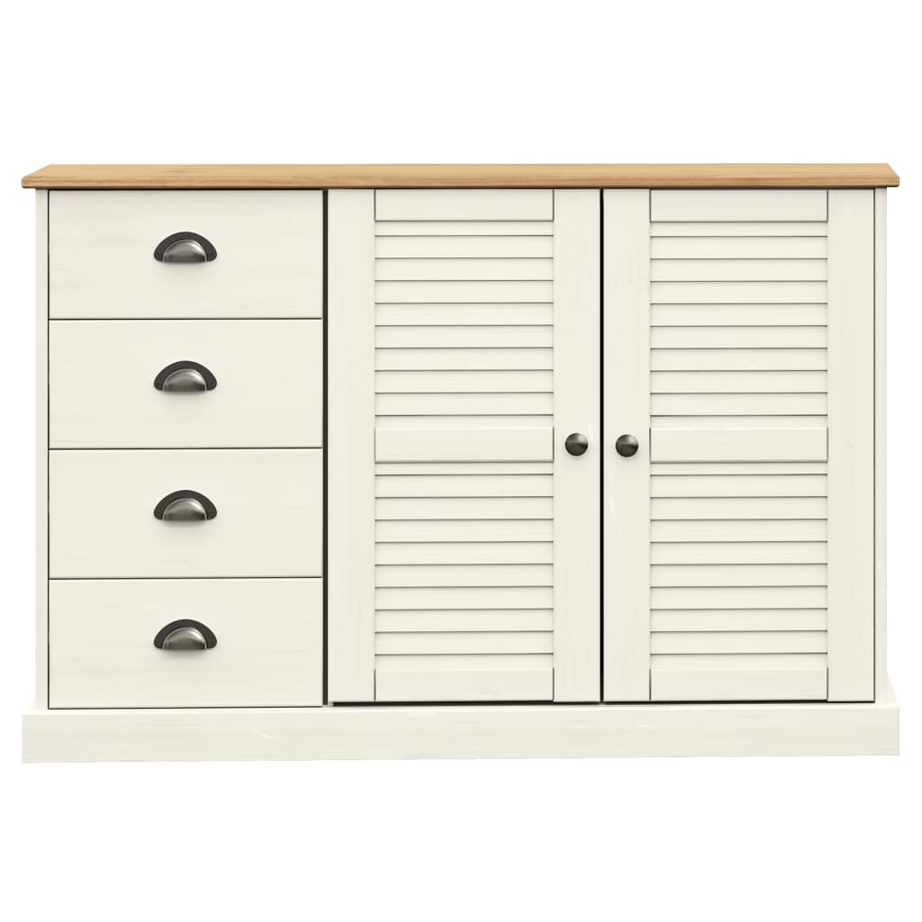 Komoda s ladicama VIGO 113x40x75 cm bijela od masivne borovine