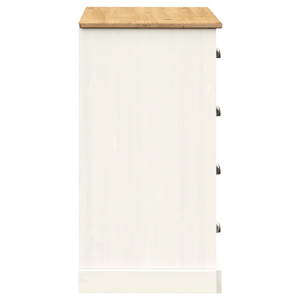 Komoda s ladicama VIGO 113x40x75 cm bijela od masivne borovine
