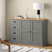 Komoda s ladicama VIGO 113x40x75 cm siva od masivne borovine