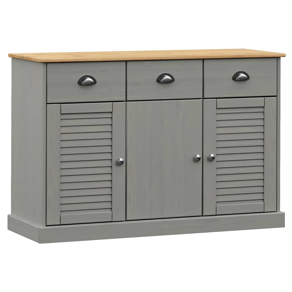 Komoda s ladicama VIGO 113x40x75 cm siva od masivne borovine