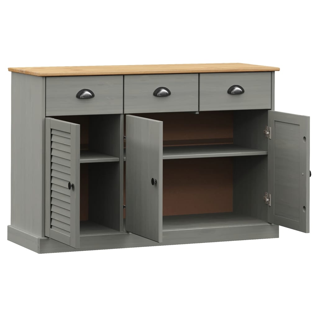 Komoda s ladicama VIGO 113x40x75 cm siva od masivne borovine
