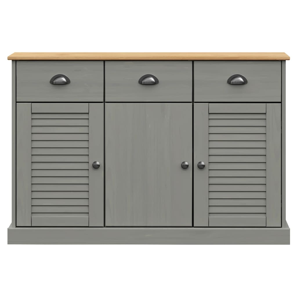 Komoda s ladicama VIGO 113x40x75 cm siva od masivne borovine