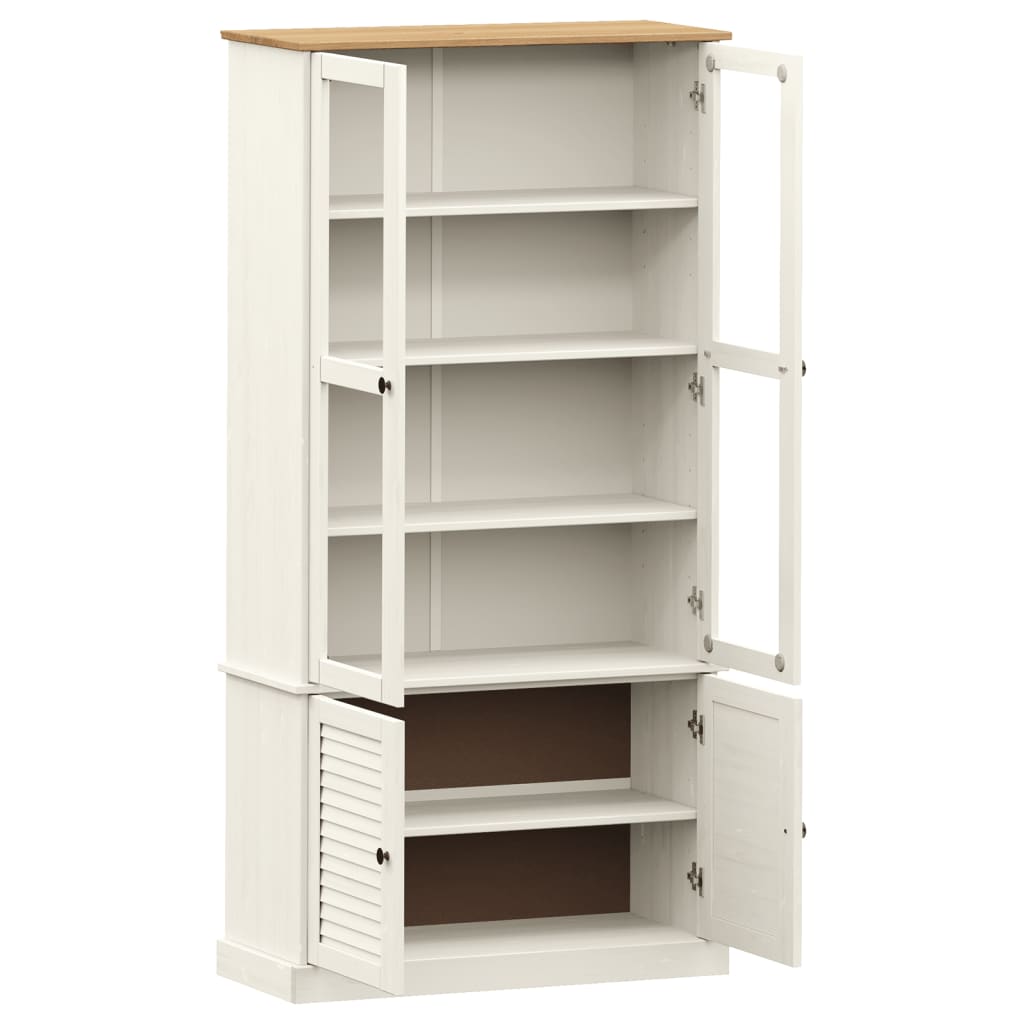 Vitrina sa staklom VIGO bijela 85x35x170 cm od masivne borovine