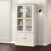 Vitrina sa staklom VIGO bijela 85x35x170 cm od masivne borovine