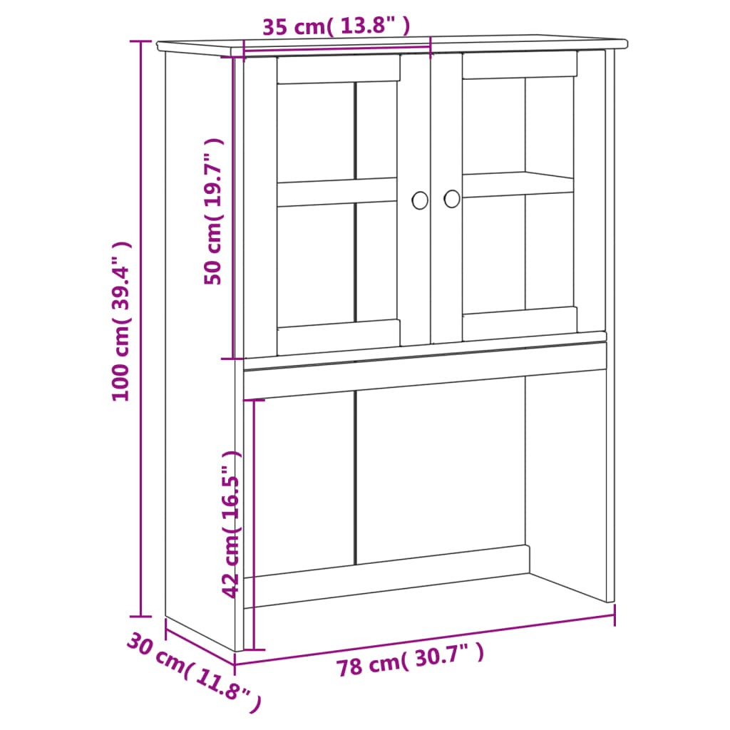 Gornji dio za komodu VIGO 78 x 30 x 100 cm od masivne borovine