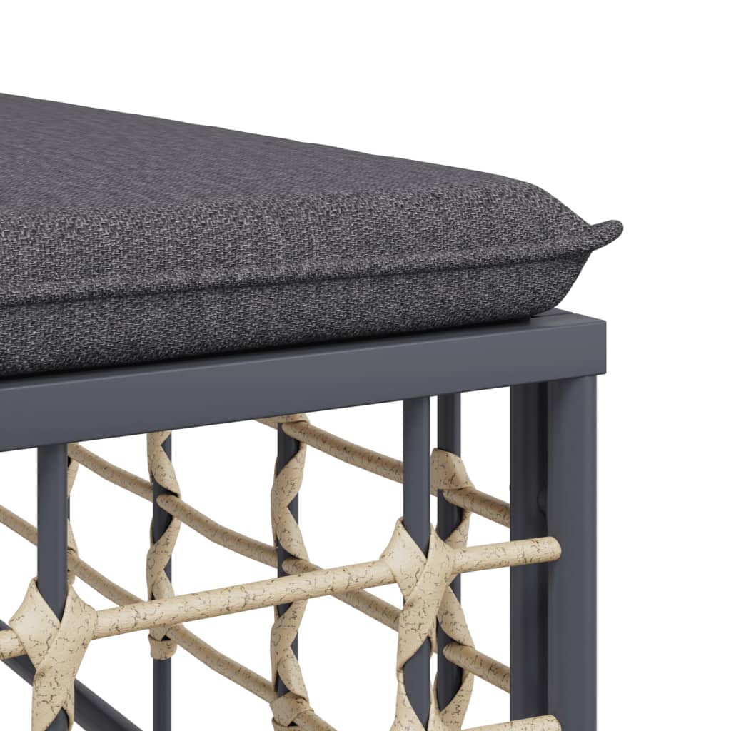 9-dijelna vrtna garnitura od poliratana s jastucima antracit
