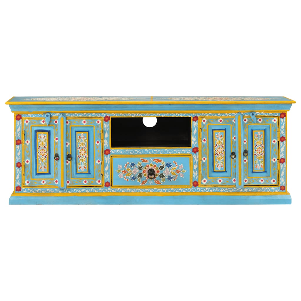 TV ormarić plavi 110 x 30 x 40 cm od masivnog drva manga